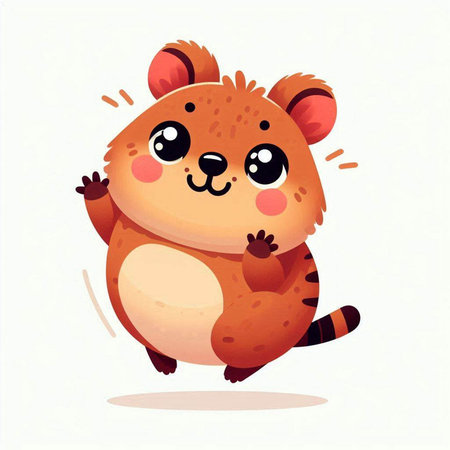 Cute cartoon beaver. Vector illustration of a beaver.のイラスト素材