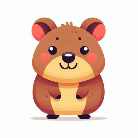 Cute cartoon bear. Vector illustration isolated on a white background.のイラスト素材