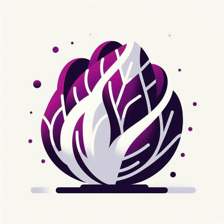 Cabbage icon. Vector illustration in flat style. Vegetable silhouette.のイラスト素材