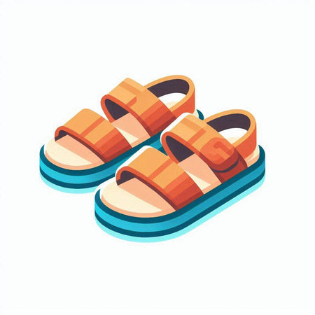 Isometric sandals isolated on a white background. Vector illustration.のイラスト素材