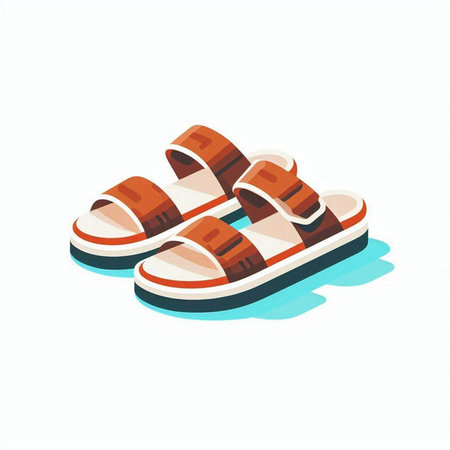 Slipper Isometric Icon. Vector Illustration. Isolated on White Background.のイラスト素材