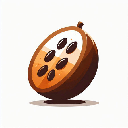 Illustration of a whole passion fruit isolated on a white background.のイラスト素材