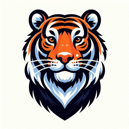 Tiger head mascot. Vector illustration for t-shirt and other uses.のイラスト素材