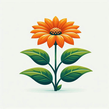 beautiful orange flower on a white background. vector illustration for your designのイラスト素材