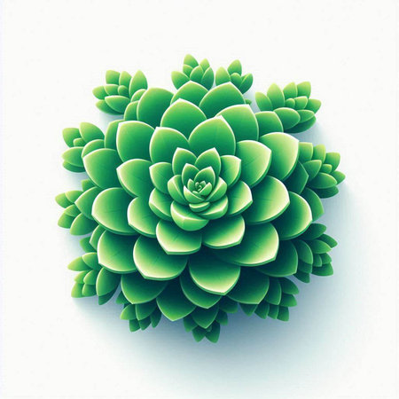 Green succulent on white background. Vector illustration. Eps 10.のイラスト素材