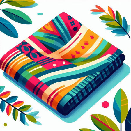 abstract colorful background with a book and leafs, vector illustrationのイラスト素材