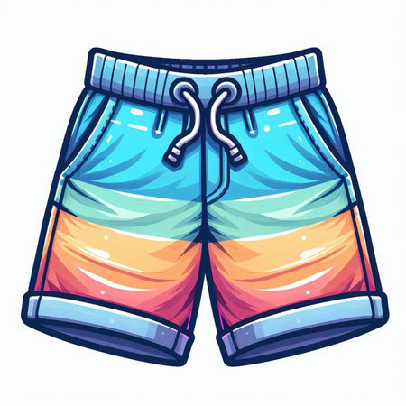 Swimming trunks. Vector illustration isolated on a white background.のイラスト素材