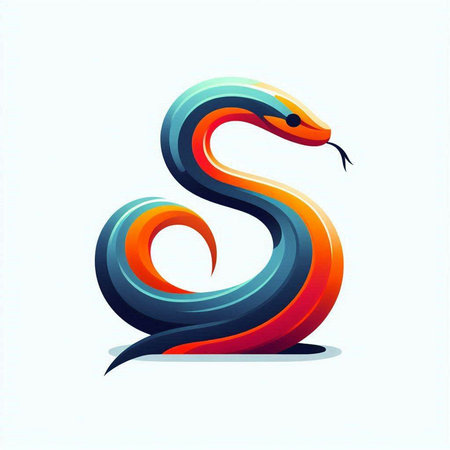 Vector logo of snake on white background. This logo can be used as a business card, banner, poster, brochureのイラスト素材
