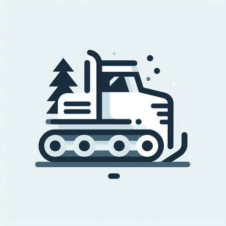 Truck icon. Vector illustration of a truck or bulldozer.のイラスト素材