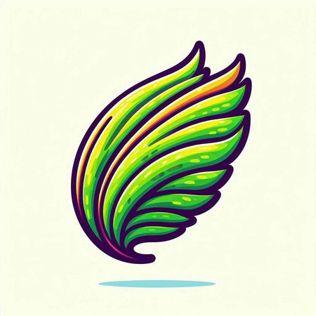 Vector illustration of a wing in the form of a flower or plant.のイラスト素材