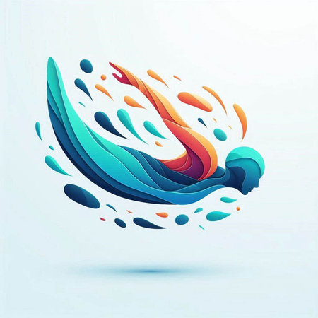 Abstract colorful water splash on white background. Vector illustration. EPS10のイラスト素材