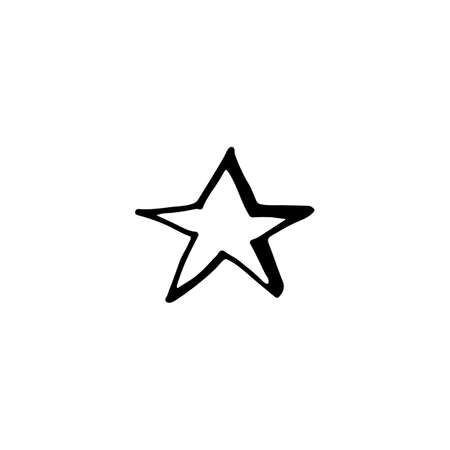 Doodle star image. Hand-drawn illustration. Vector image for various designs.のイラスト素材