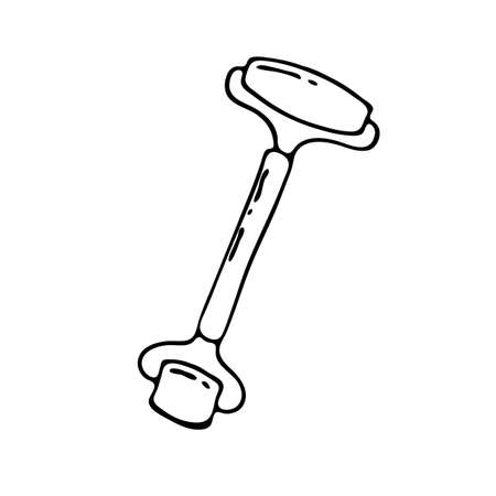 Doodle image of facial massager. Hand-drawn illustration. Vector image for various designs.のイラスト素材