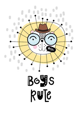 Vector postcard with nursery easter egg with easter phrases. Friendship day, easter, birthday, children's or teenager partyのイラスト素材