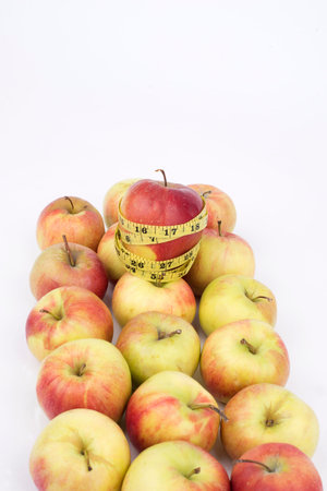  apples on a white backgroundの写真素材