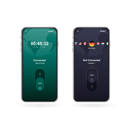 VPN Service Concept. Use VPN to protect his personal data in smartphone. Virtual Private Network....