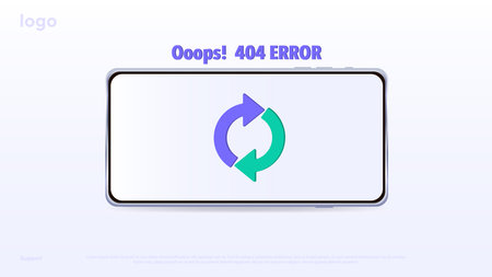 Loading page for sites, error page, page not found, error, 404 error, ooops. Simple vector illustration for screen, banner, postcard.のイラスト素材