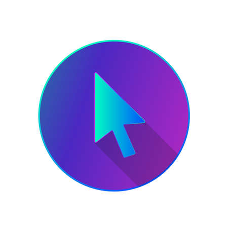 Design cursor icon. Arrow flat image. Simple illustration of cursor element icon for any design. Template for a website. Vector illustrationのイラスト素材