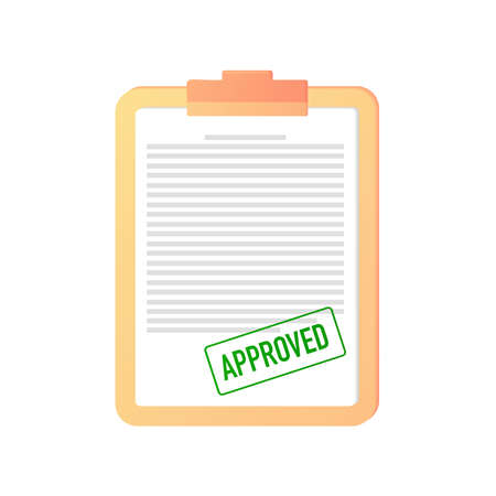Approved Stamp Seal Green. Confirmation of a document, contract, certificate. Web banner. Verify sign. Correct sign. Right mark icon.のイラスト素材