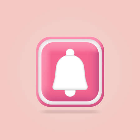 Notification. Digital communication. Instant messenger, notification mobile smartphone for chatting in social media. Landing page, template, web, banner, homepage. 3d Iconのイラスト素材