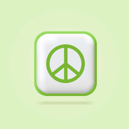Peace sign, hippie. 3d logo sign. Flyer, banner, postcard. Volumetric sign. Web banner. Vector illustration on an isolated background. Modern design.のイラスト素材