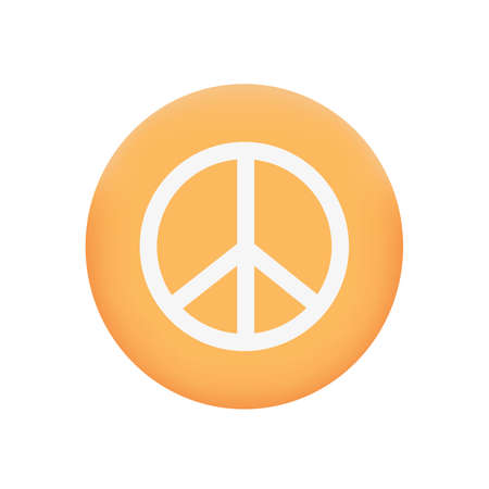 Peace sign, hippie. 3d logo sign. Flyer, banner, postcard. Volumetric sign. Web banner. Vector illustration on an isolated background. Modern design.のイラスト素材