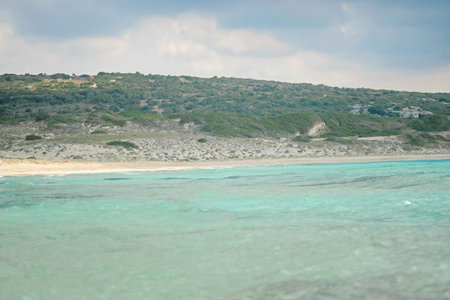 Exotic Sunny beach stones . Summer vacation and tropical beach concept
