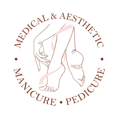Manicure master, pedicure, business card, simple stylish icons for beauty spa, foot care, medical massage and foot care.のイラスト素材
