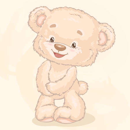 Plush toy bear. Cartoon characters Vector illustration.のイラスト素材