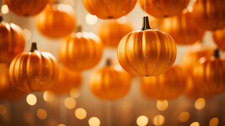 Background with decorative pumpkins 1の素材