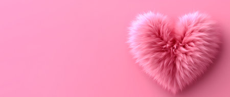 Gentle, plush heart against a bright pink backdrop, bannerの素材