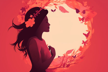 Brightly colored illustration for International Women's Dayの素材
