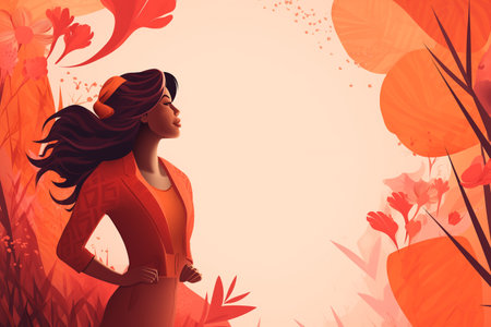 Brightly colored illustration for International Women's Dayの素材