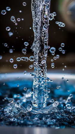 Clean water flows, saving resources, World Water Dayの素材