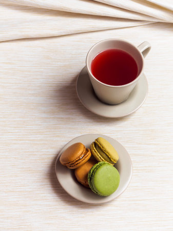 Cup of Tea and Macaroonsの写真素材