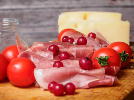 Prosciutto, Tomato and Cheeseの写真素材