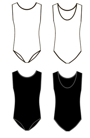 Body technical sketch back and front view.のイラスト素材