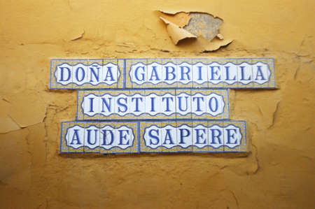 Street name sign in Sevilleのeditorial素材