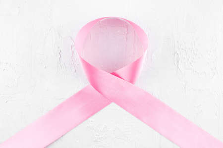 Pink ribbon: breast cancer awareness symbolの写真素材