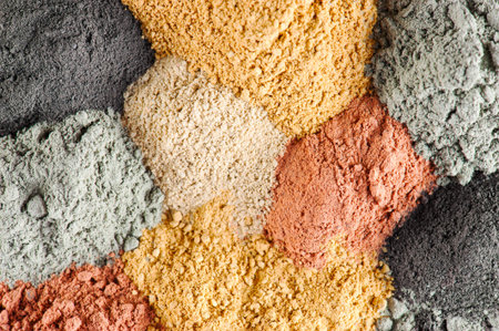Various kinds of cosmetic clay の写真素材