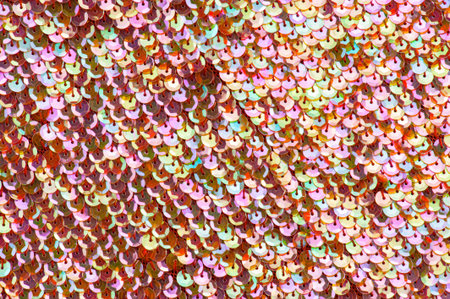 Multicolor texture with sequins, copy space