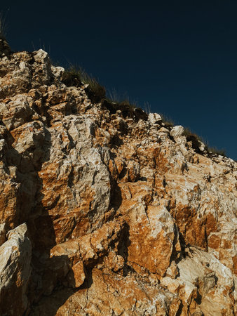 view from above from the funicular to the mountains and mountain nature with rocks in Montenegro