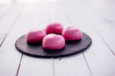 Pink mousse cake.
