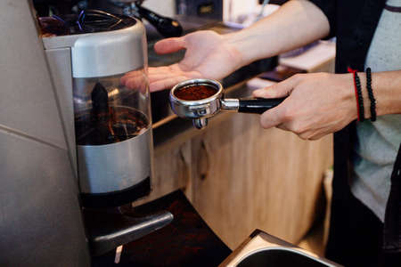 Process of preparation of coffee.の写真素材