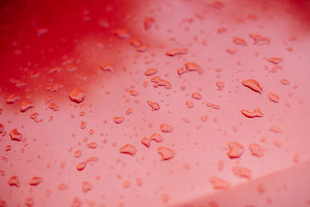 Drops of water on a glossy surfaceの写真素材