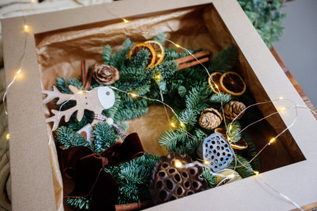 Beautiful christmas wreath.の写真素材