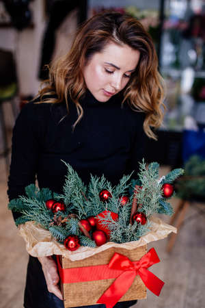 Beautiful christmas wreath.の写真素材