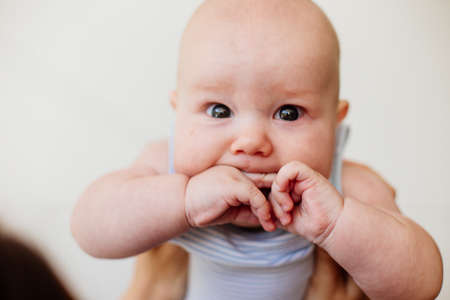 A little baby and his mom.の写真素材