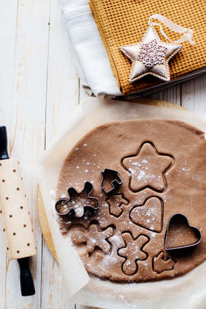 Making traditional Christmas cookies. Cooking.の写真素材