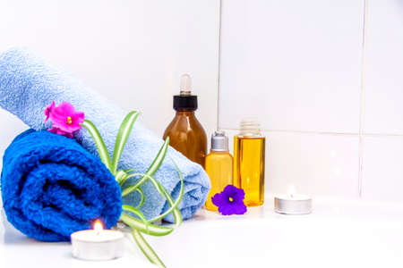 Spa procedures. Cosmetic care of the body. Aromatic oil. Aromatherapy. Cosmetologyの写真素材